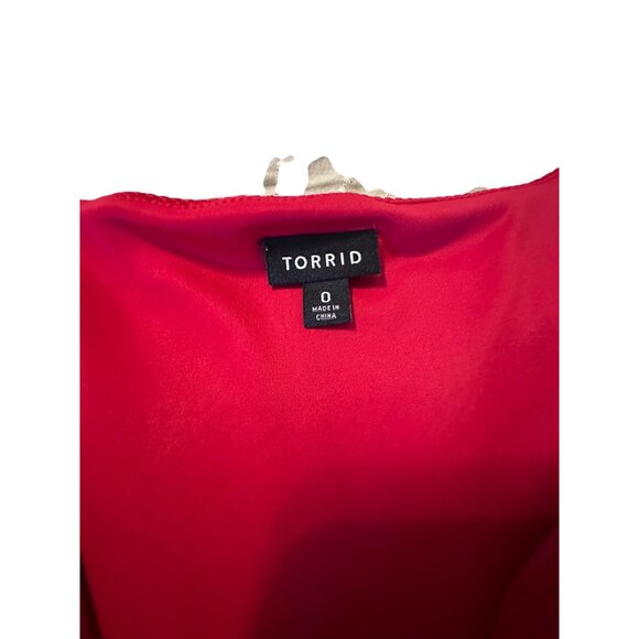 Torrid Sexy Red Sleeveless A-Line flare textured Dress woman’s 0 rockabilly BBW - Picture 3 of 16